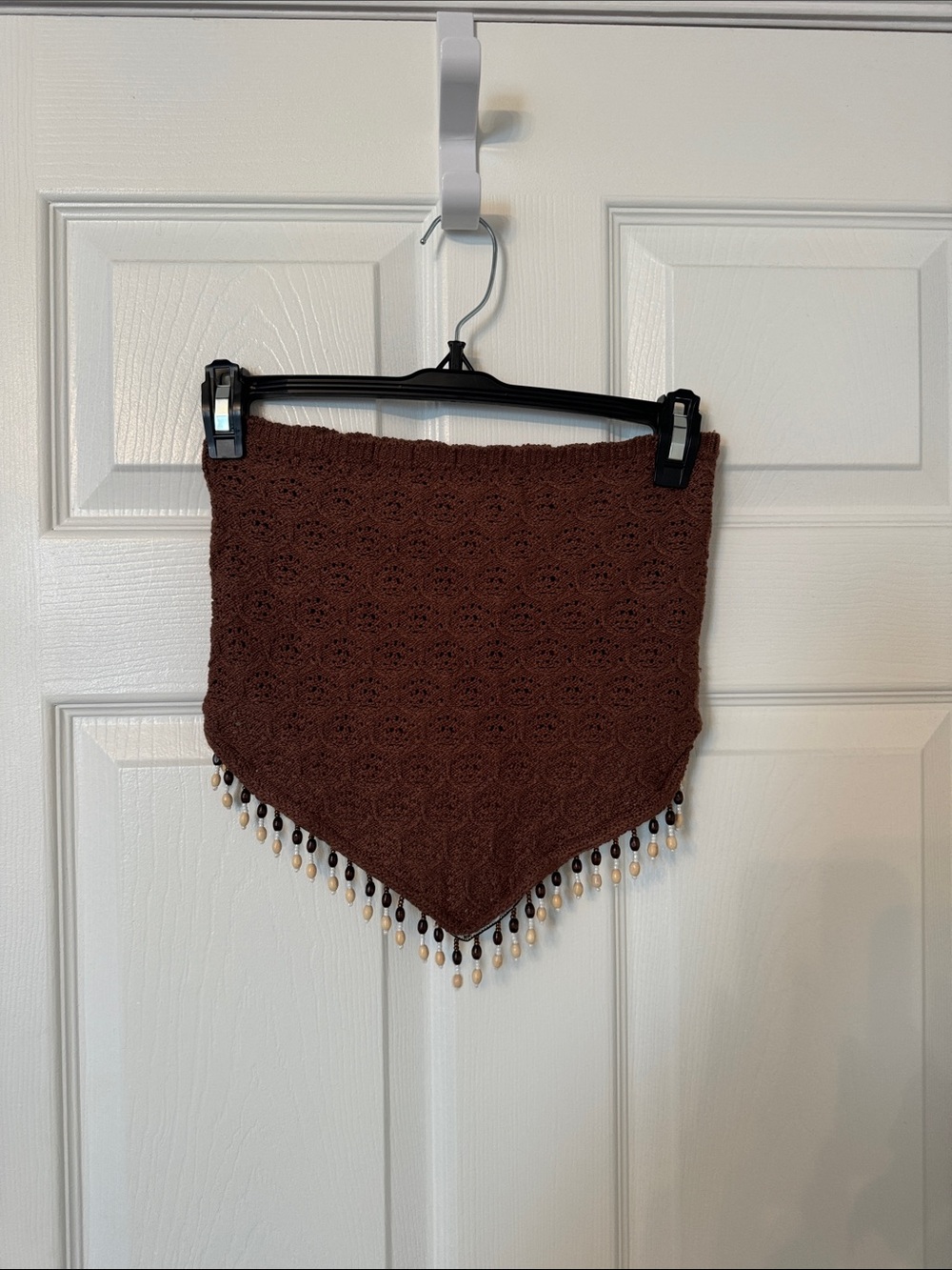 Windsor Brown Crochet Beaded Bandana Top